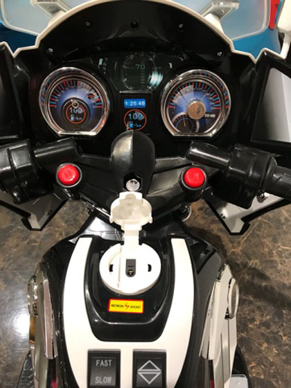 Электромотоцикл – Moto Police. Черно-белый  